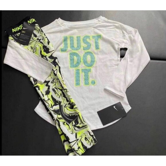 NWT Nike Leggings & Glitter Tunic Set Girls Size 5